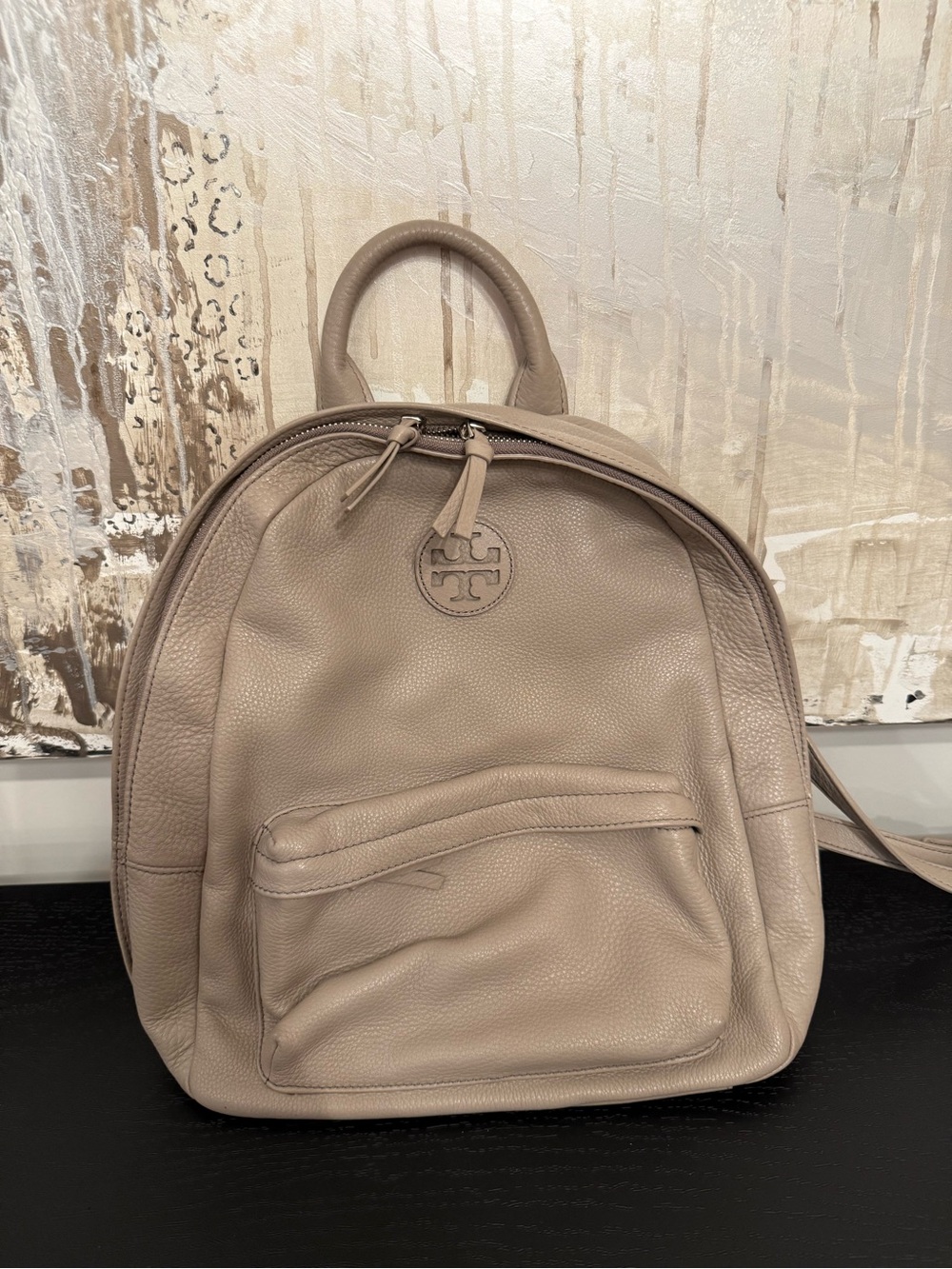 Tory Burch Taupe Leather Backpack